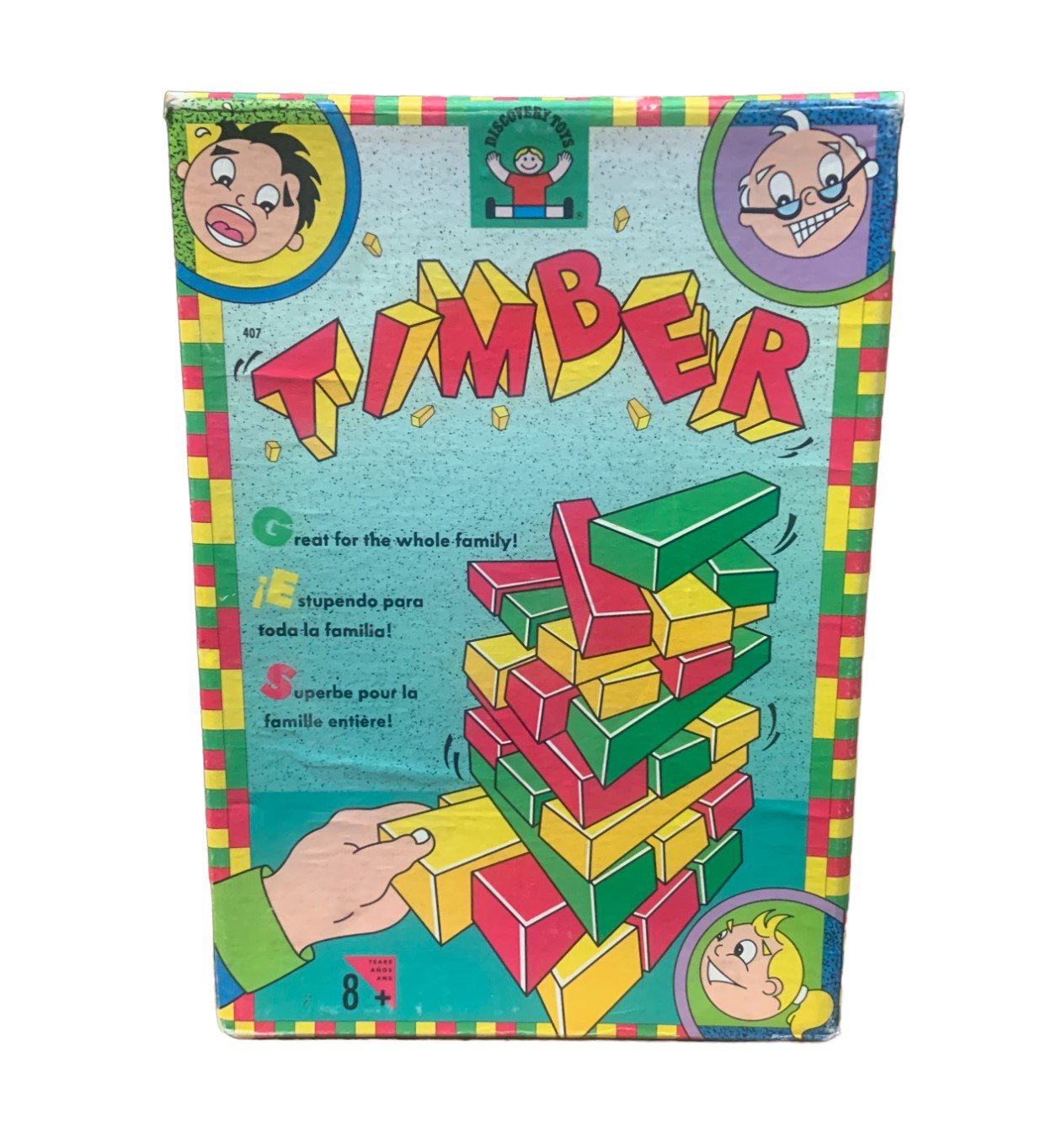 Vintage Discovery Toys 1991 Timber 45pc 1 Color Dice Collectible Family Game