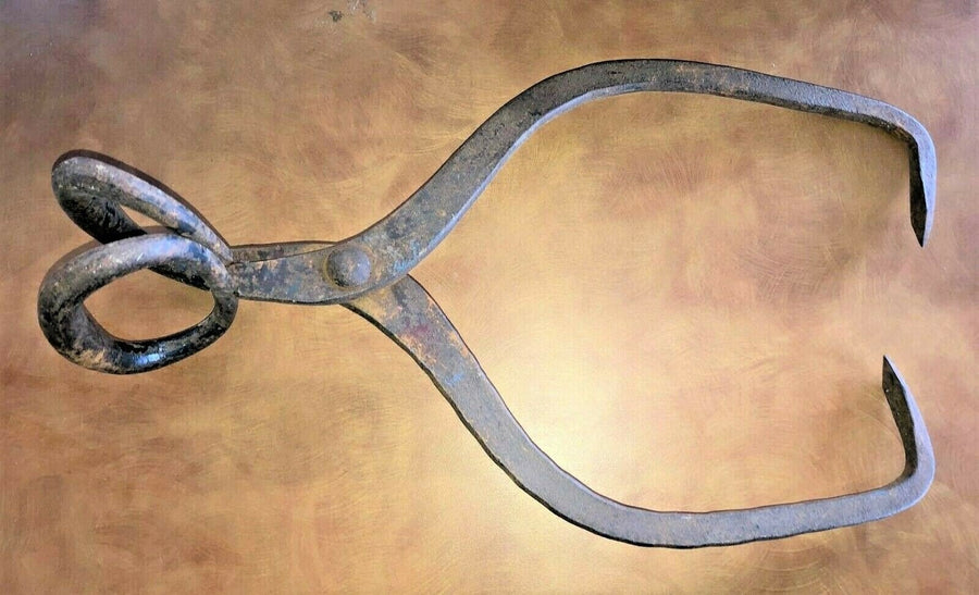 Antique Ice Block Tongs Grabbers Metal Rustic Decor