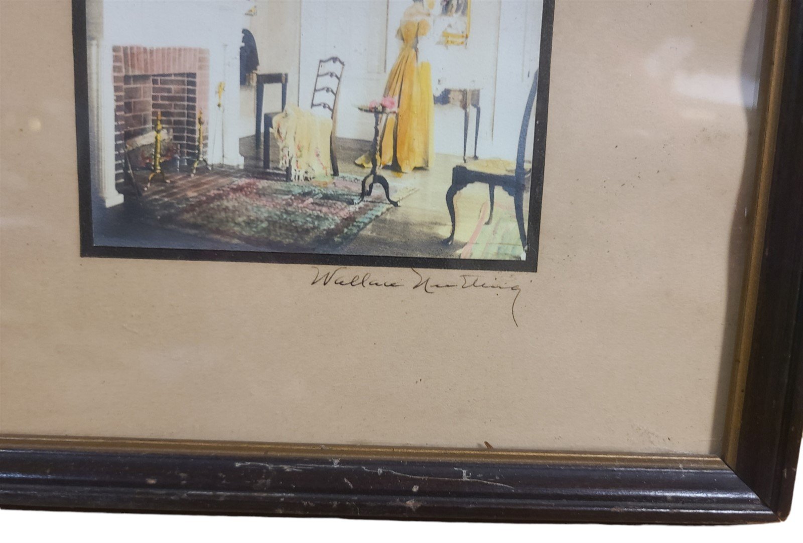 Signed Wallace Nutting Vintage Hand Tinted Watercolor Print All Smiles