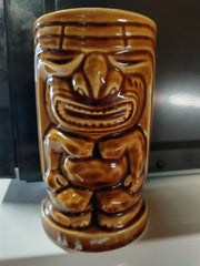 Vintage Set of 3 Hawaiian Brown Ceramic Leilani Orchids of Hawaii Tiki Mugs