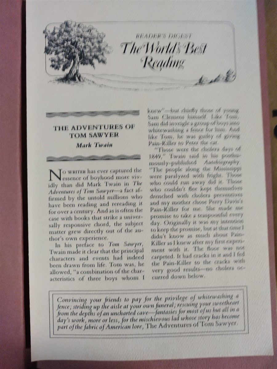 Vintage Reader's Digest Edition The Adventures of Tom Sawyer by Mark Twain