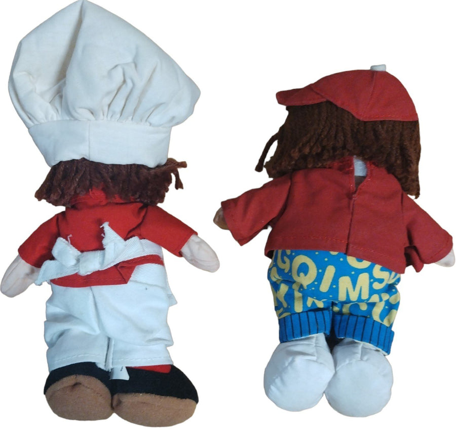 Vintage Set of 4 Different Campbell Kids Soup Plush Dolls Chef & Alphabet Soup