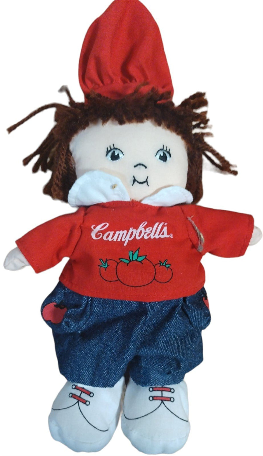 Vintage Set of 4 Different Campbell Kids Soup Plush Dolls Chef & Alphabet Soup