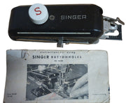 Vintage 1940s Metal Singer Sewing Machine Buttonholer No. 160506 & Instructions