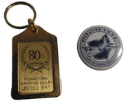 Vintage Metal Gold United Way and USA Air Force Pins and Keychain Accessory Set