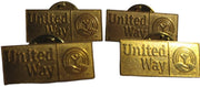 Vintage Metal Gold United Way and USA Air Force Pins and Keychain Accessory Set