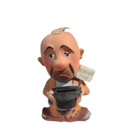 Vintage Retirement Fund Coin Bank Bald Hobo Beggar Rossini Japan 1960s