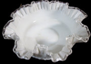 Vintage Antique Fenton Silvercrest Milk Glass Spanish Lace Bowl