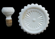 Vintage Antique Milk Glass Jim Beam Decanter w/ Lid Liquor Bottle