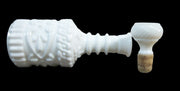Vintage Antique Milk Glass Jim Beam Decanter w/ Lid Liquor Bottle