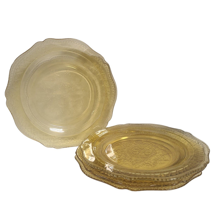 Vintage Twelve Piece Set Patrician Amber Depression Glass Federal Glass Company