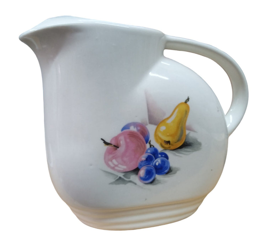Vintage Antique Knowles Utility Ware 1940s Fruit China Pitcher Ice Lip