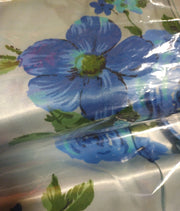 Vintage Woolco Blue Flower Drapery PP21 Size 84 Acetate Two Panel Home Curtains