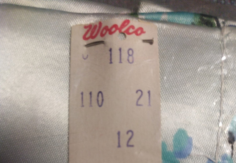 Vintage Woolco Blue Flower Drapery PP21 Size 84 Acetate Two Panel Home Curtains