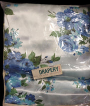 Vintage Woolco Blue Flower Drapery PP21 Size 84 Acetate Two Panel Home Curtains