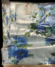 Vintage Woolco Blue Flower Drapery PP21 Size 84 Acetate Two Panel Home Curtains