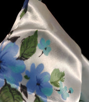 Vintage Woolco Blue Flower Drapery PP21 Size 84 Acetate Two Panel Home Curtains