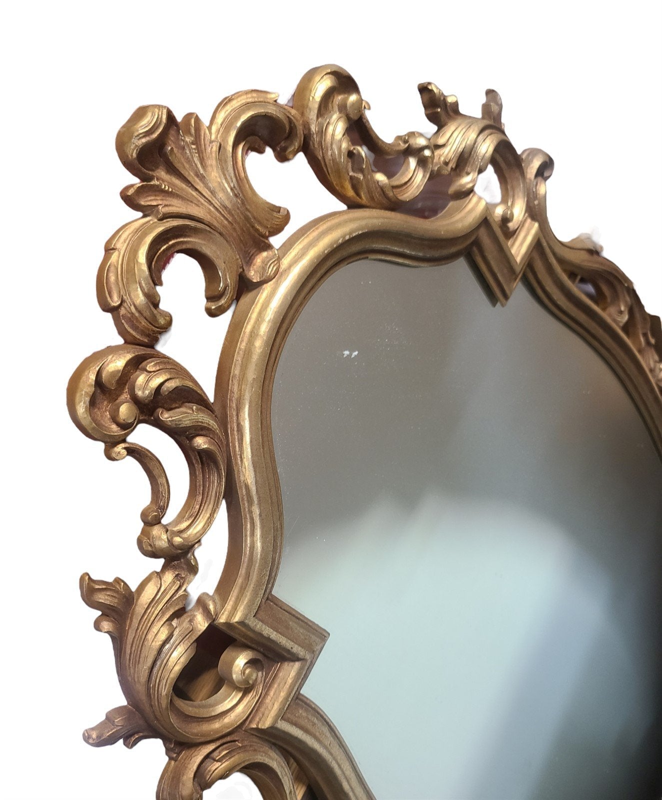 Vintage MCM Large Gold Syroco Wall Mirror 6011 Oval French