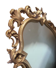Vintage MCM Large Gold Syroco Wall Mirror 6011 Oval French Provinical 1960s