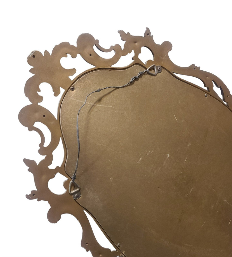 Vintage MCM Large Gold Syroco Wall Mirror 6011 Oval French Provinical 1960s