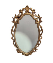 Vintage MCM Large Gold Syroco Wall Mirror 6011 Oval French Provinical 1960s