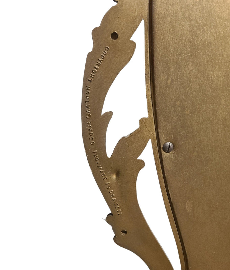 Vintage MCM Large Gold Syroco Wall Mirror 6011 Oval French Provinical 1960s