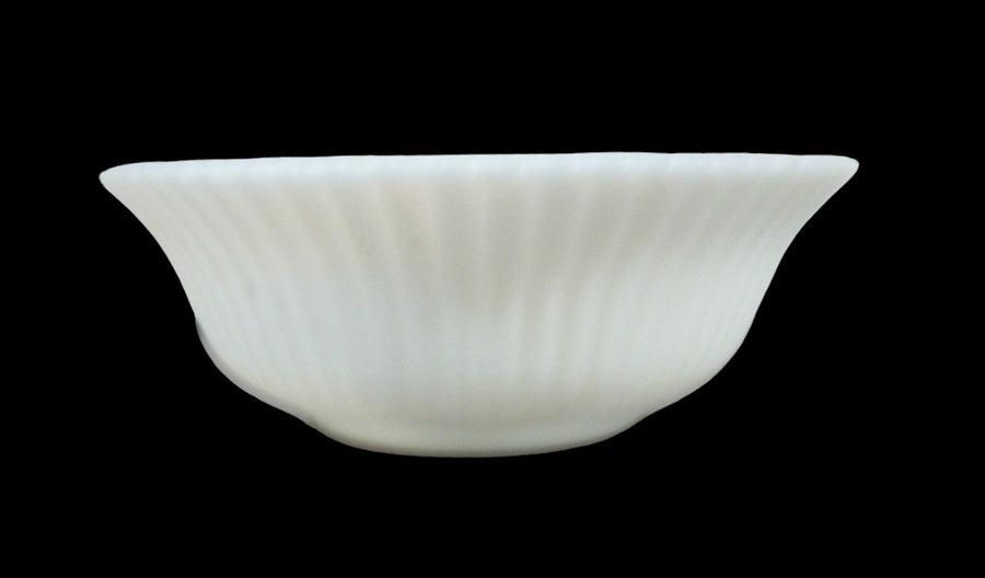 Vintage Antique Macbeth-Evans Petalware Clambooth Translucent White Fruit Bowl