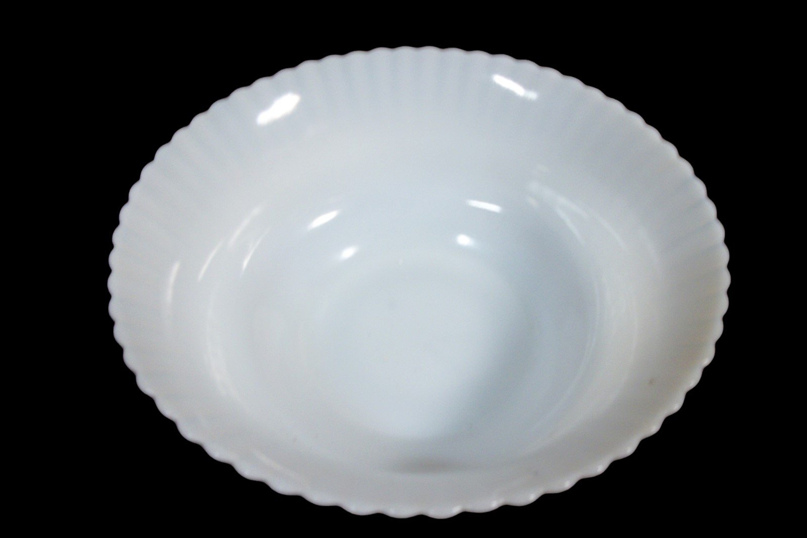 Vintage Antique Macbeth-Evans Petalware Clambooth Translucent White Fruit Bowl