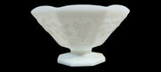 Vintage Antique Milk Glass Grape Vine Pedestal Footed Bowl