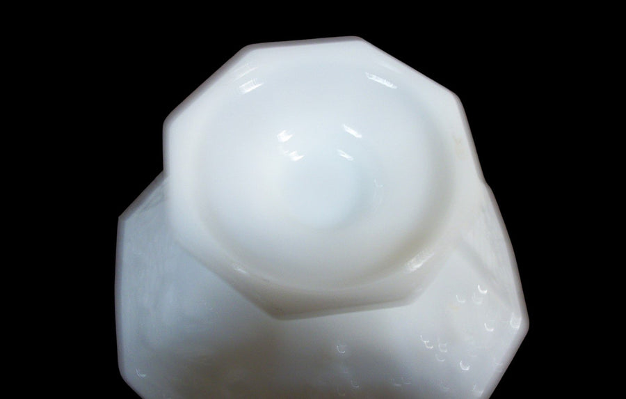 Vintage Antique Milk Glass Grape Vine Pedestal Footed Bowl