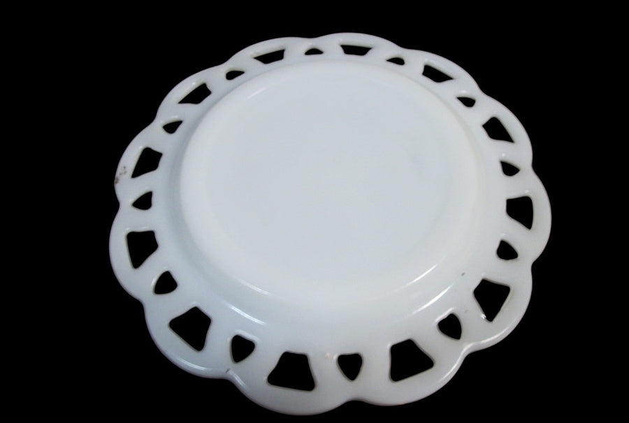 Vintage Antique Hazel Atlas Alpine Swirl Bowl Hobnail Dishes Open Lace Plate