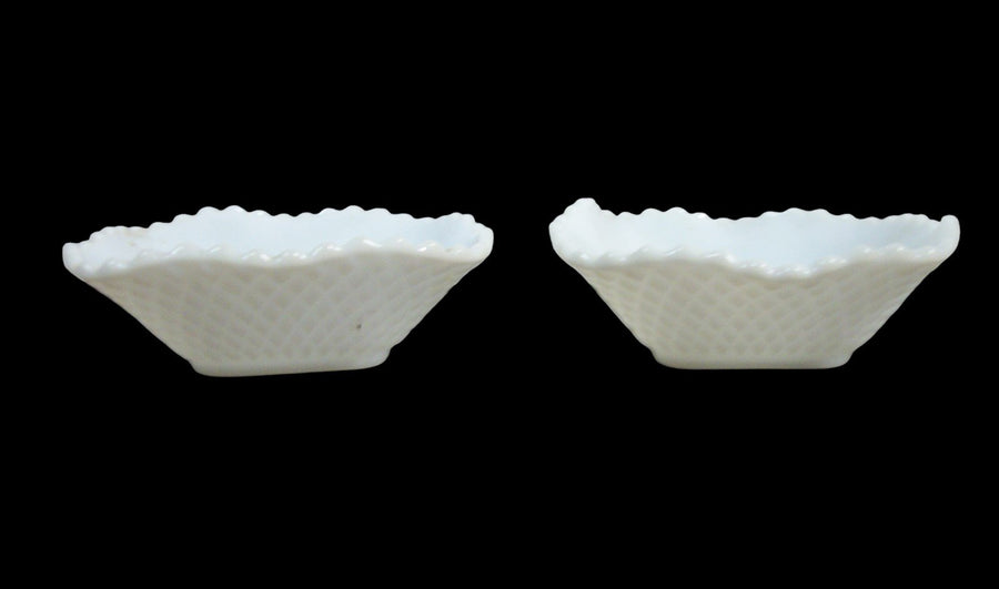 Vintage Antique Hazel Atlas Alpine Swirl Bowl Hobnail Dishes Open Lace Plate