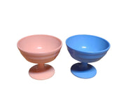 Vintage Set of 2 Hazel Atlas Pastel Moderntone Platonite Champagne Tall Sherbet