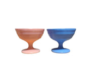 Vintage Set of 2 Hazel Atlas Pastel Moderntone Platonite Champagne Tall Sherbet