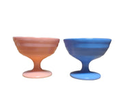 Vintage Set of 2 Hazel Atlas Pastel Moderntone Platonite Champagne Tall Sherbet