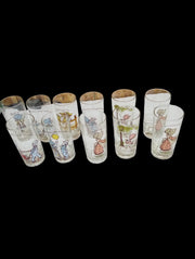Vintage Antique American Greetings Holly Hobbie Inspirational Glasses Set of 8