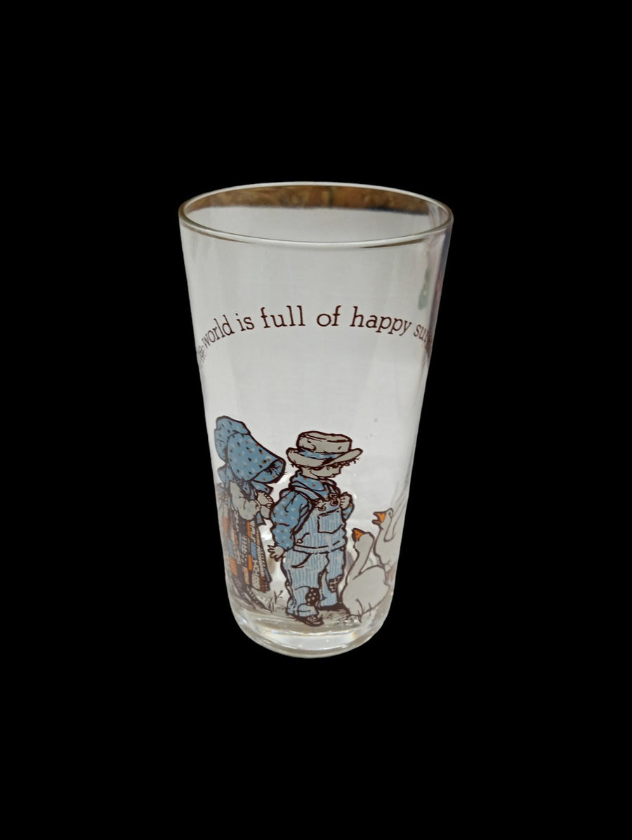 Vintage Antique American Greetings Holly Hobbie Inspirational Glasses Set of 8