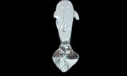 Vintage Antique Clear Glass Dolphin on Triangular Base