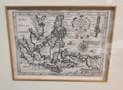 Antique Set of Two Framed Maps Mercator Hondius India Orientails Insulae 1600s