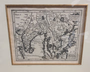 Antique Set of Two Framed Maps Mercator Hondius India Orientails Insulae 1600s