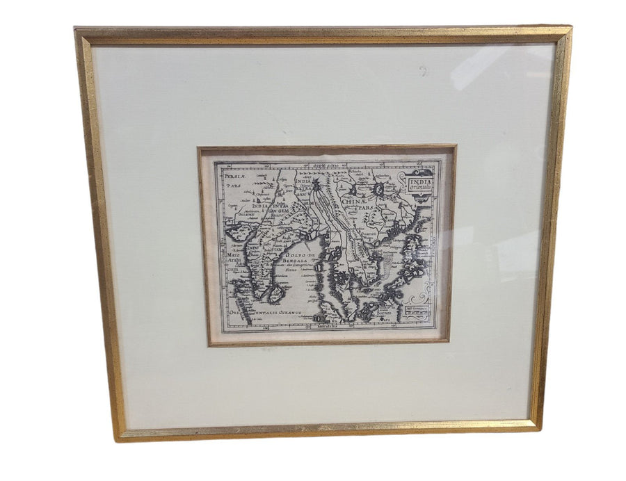 Antique Set of Two Framed Maps Mercator Hondius India Orientails Insulae 1600s