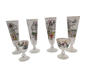 Vintage MCM Set of Six Treasure Island Glasses Libbey 1950s Pilsner Cocktail