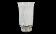 Vintage Antique 2 Large Clear Glass Vases Etched with Designs