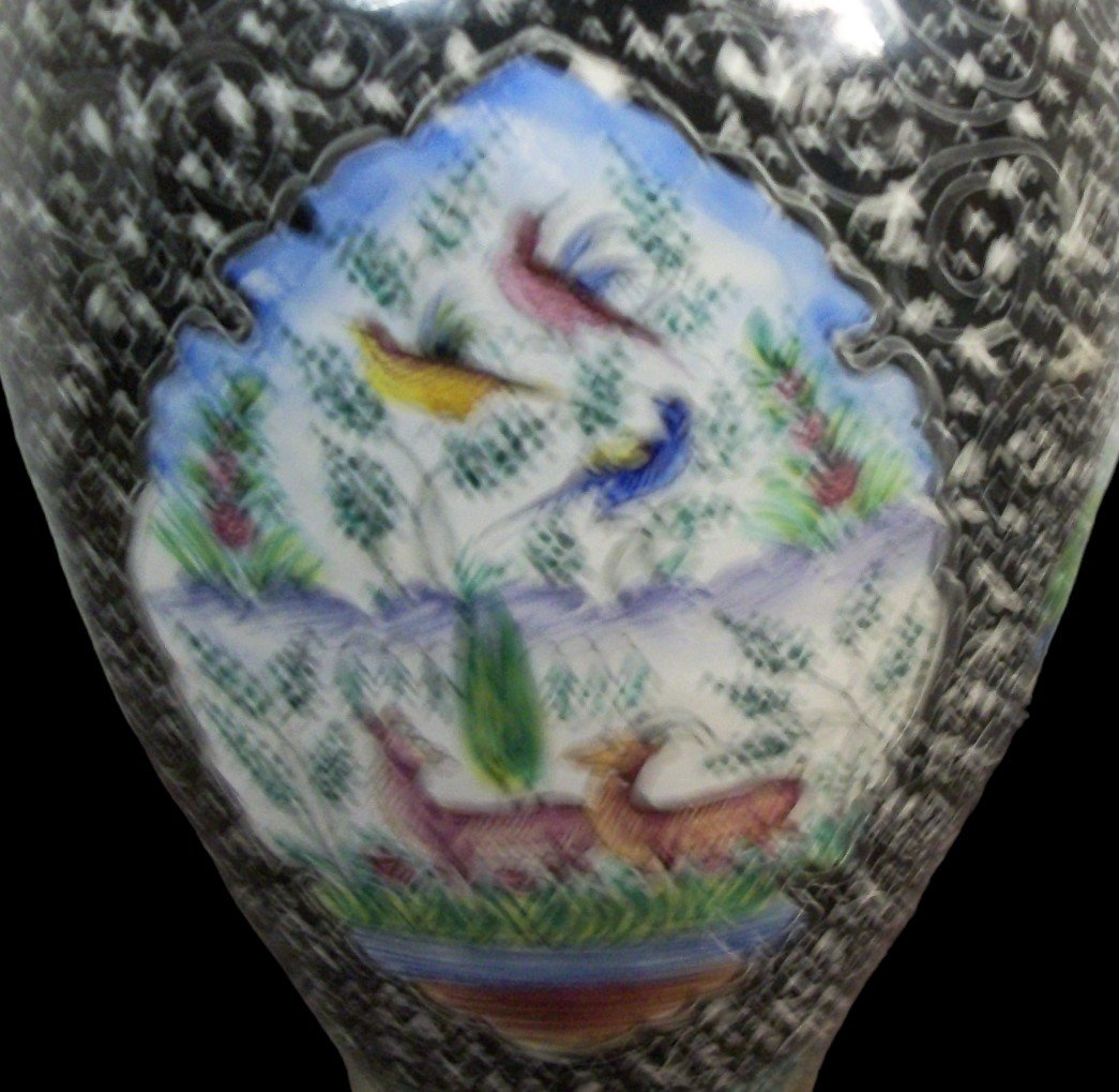 Vintage Antique Brass Chinese Bud Vase (Set of 2)