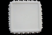 Vintage Antique Fenton Hobnail Milk Glass Square Trinket Candy Bowl Without Lid