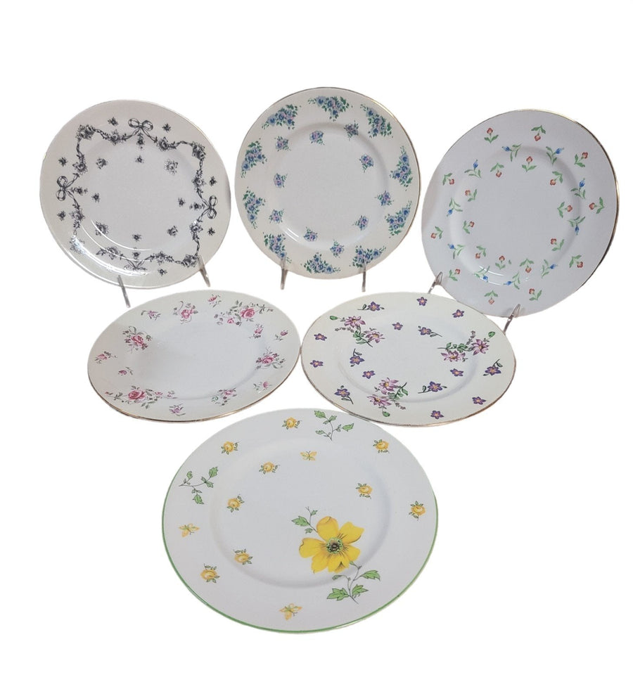 Vintage MCM Royal Victoria Fine Bone China Six Assorted Salad Plates - Set 1