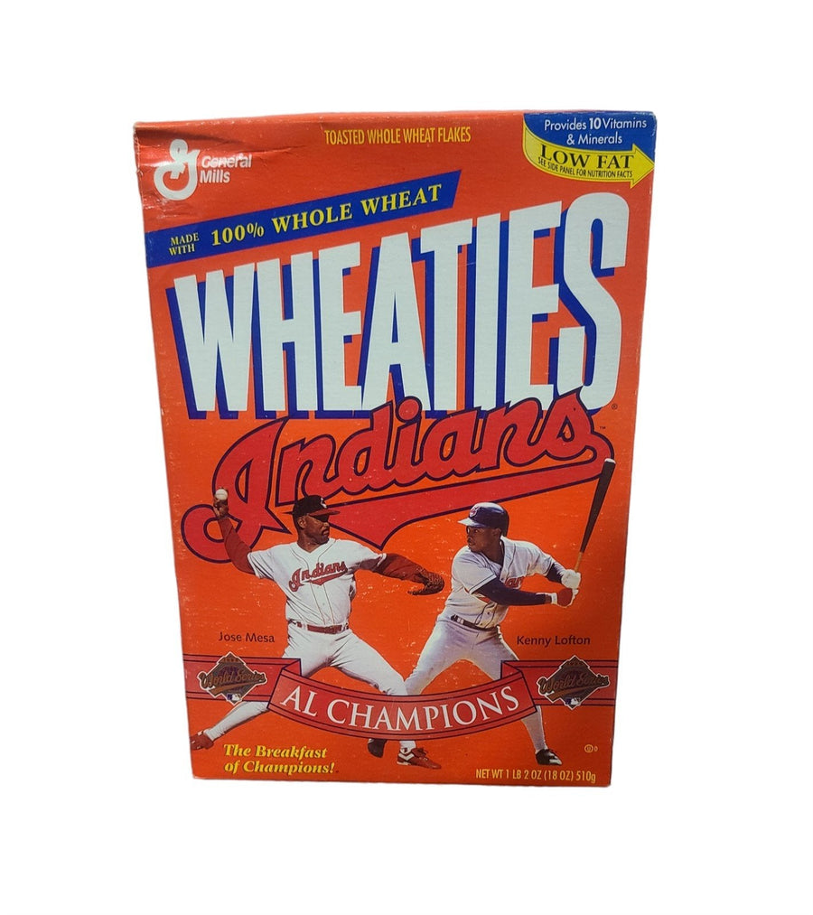 Vintage Set Four Boxes MLB Wheaties Cereal Baseball 1990s Indians Power Hitters