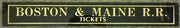 Boston & Maine RR Railroad Antique Jalousie Ticket Booth Glass Sign