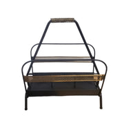 Vintage MCM Metal Magazine Rack Black Brand Unknown Possibly Mathieu Matégot