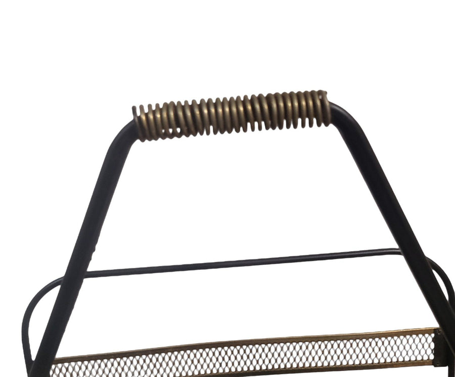Vintage MCM Metal Magazine Rack Black Brand Unknown Possibly Mathieu Matégot